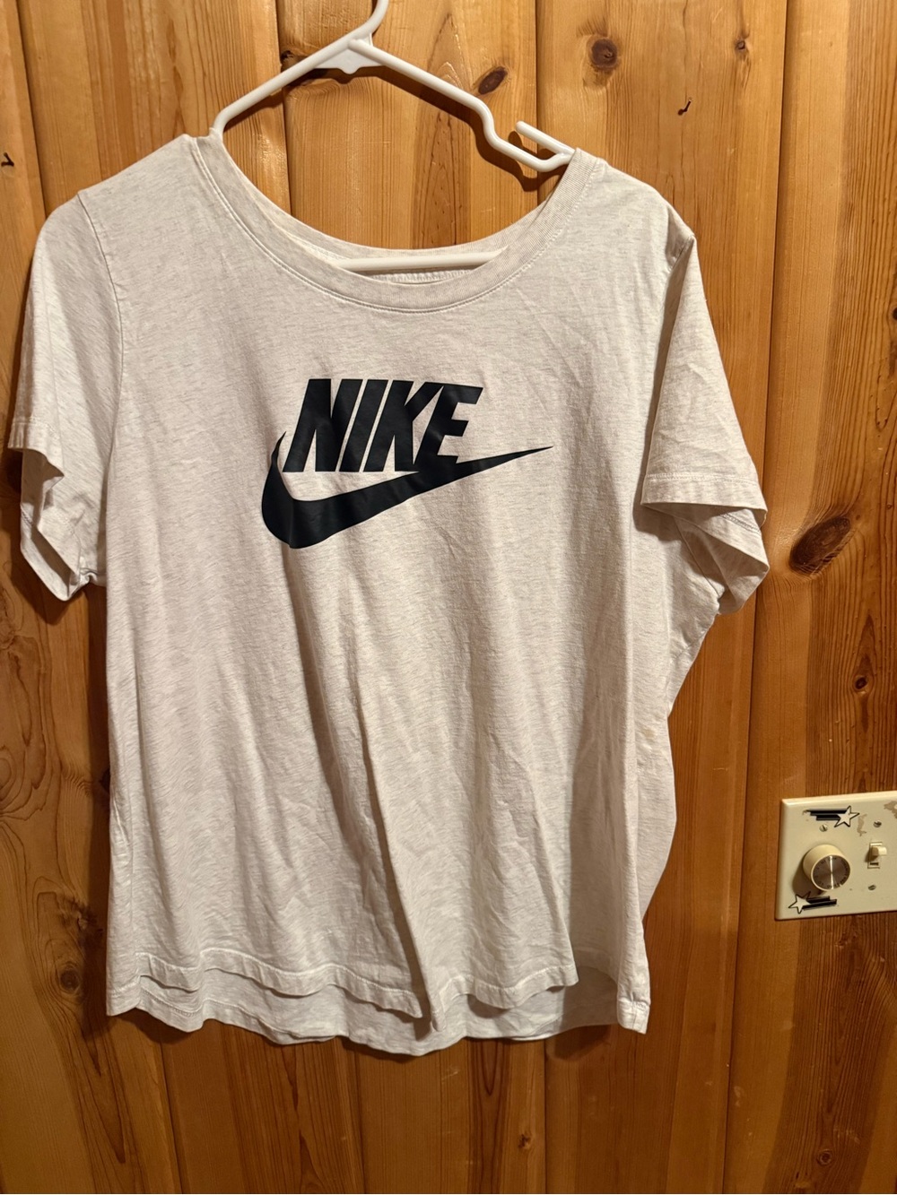 Nike White Short Sleeve Tee with Black Logo
